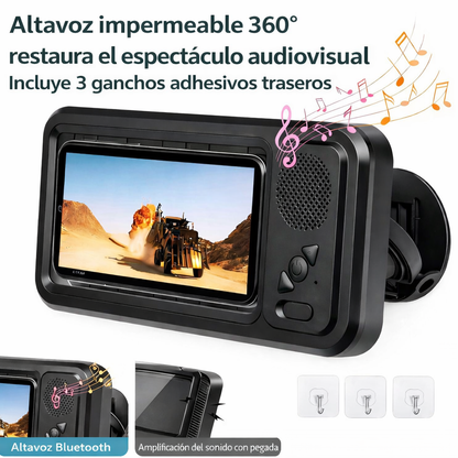 Soporte móvil con altavoz para ducha