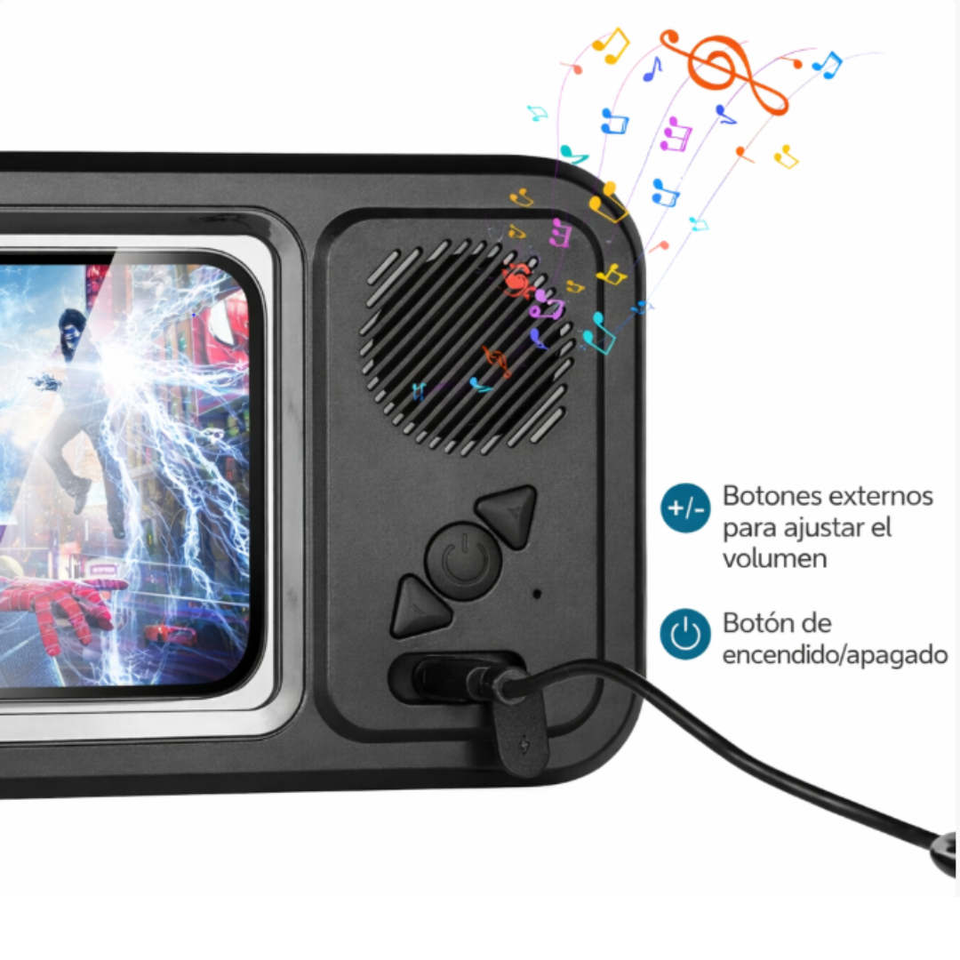 Soporte móvil con altavoz para ducha